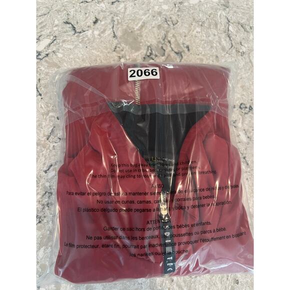 Portsmouth Country Club Vest Windbreaker Jacket Red American Flag Medium JL - Picture 8 of 8